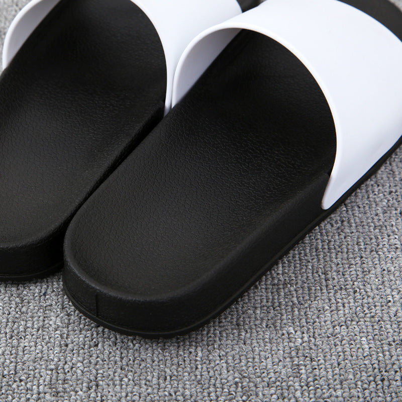 Summer Home Slippers Men: Non-slip Black & White Fashion Brand