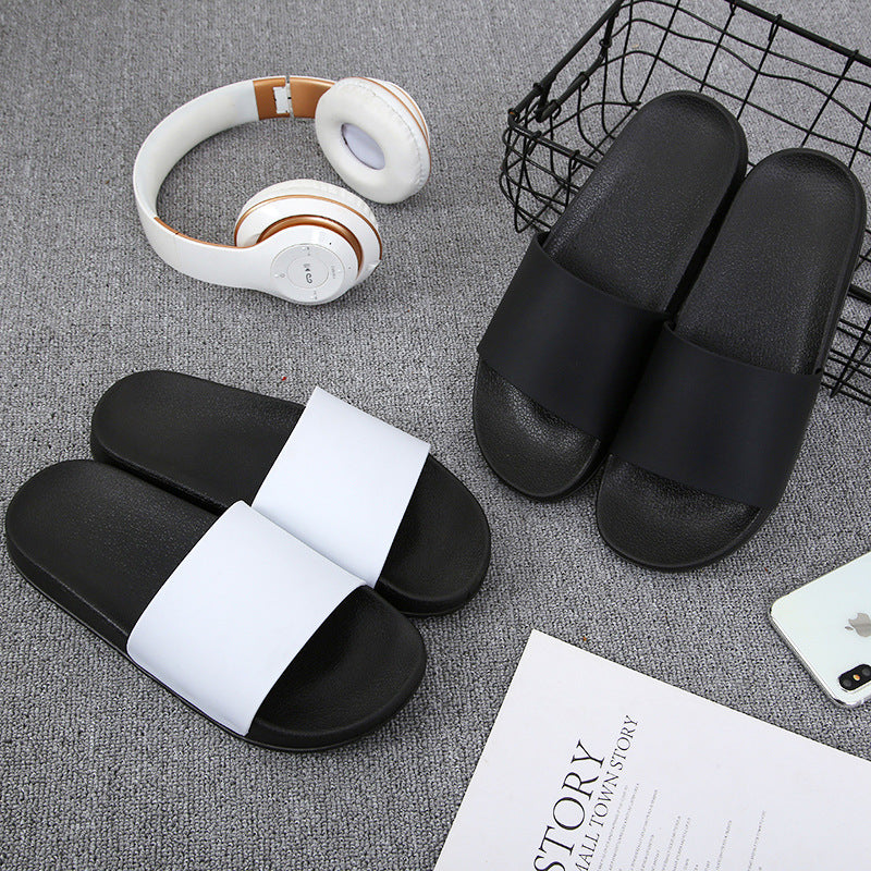 Summer Home Slippers Men: Non-slip Black & White Fashion Brand