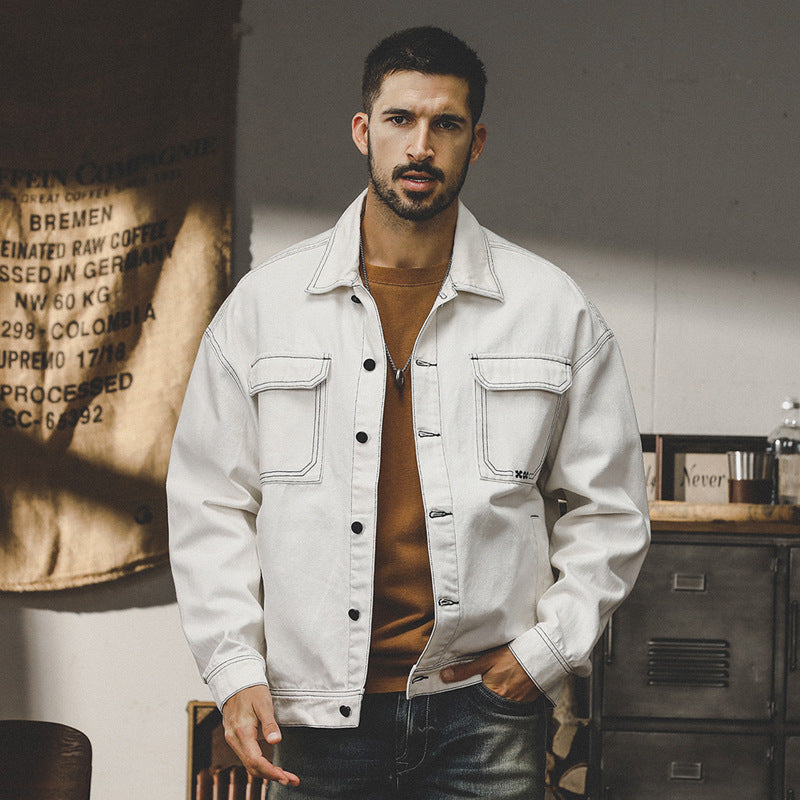 Autumn Men's Denim Coat: All-Matching American Style