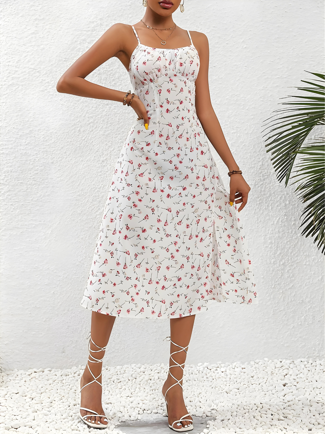 Summer Polka Dot Suspender Dress | Long Dresses for Women